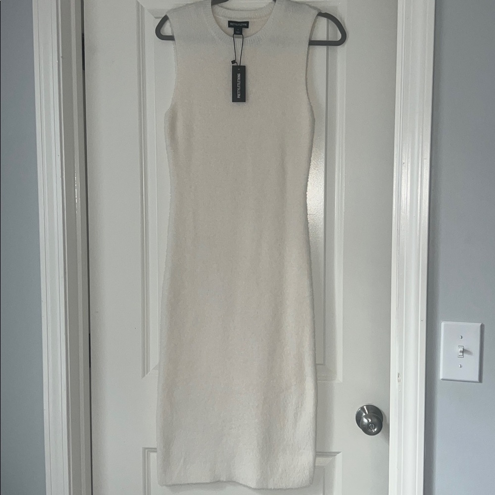 PrettyLittleThing Cream Knit dress